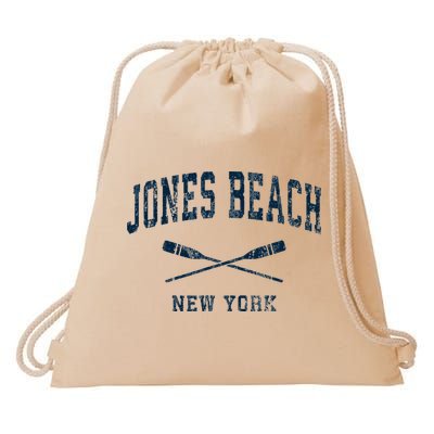 Jones Beach New York Vintage Nautical Paddles Sports Oars Drawstring Bag