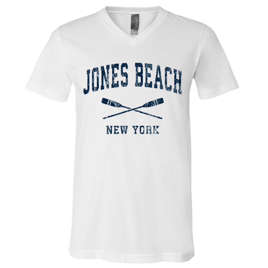 Jones Beach New York Vintage Nautical Paddles Sports Oars V-Neck T-Shirt