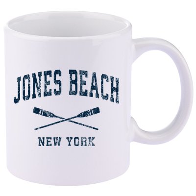 Jones Beach New York Vintage Nautical Paddles Sports Oars 11oz C Handle Ceramic Mug