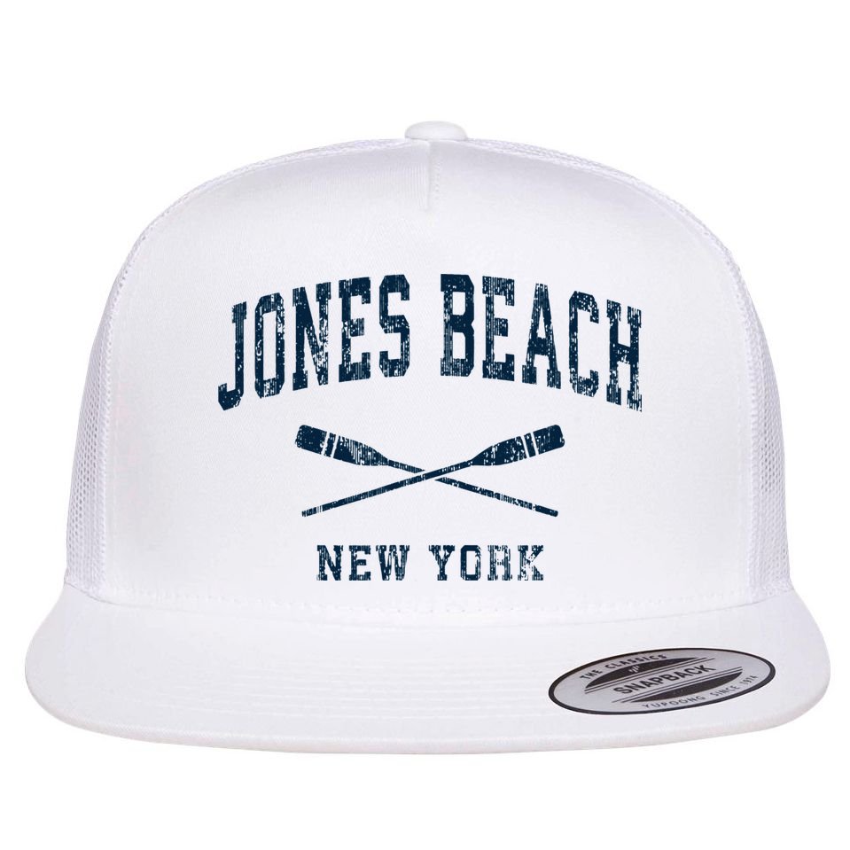 Jones Beach New York Vintage Nautical Paddles Sports Oars Flat Bill Trucker Hat