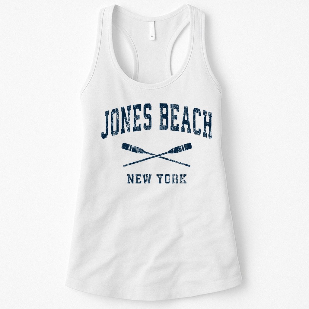 Jones Beach New York Vintage Nautical Paddles Sports Oars Womens Tank Top
