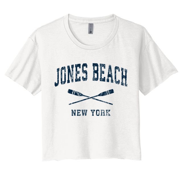 Jones Beach New York Vintage Nautical Paddles Sports Oars Crop Top