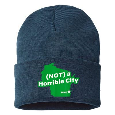 Joe Biden Not A Horrible City Milwaukee Anti Donald Trump Sustainable Knit Beanie