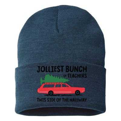 Jolliest Bunch Of Teachers This Side Of The Hallway Sustainable Knit Beanie