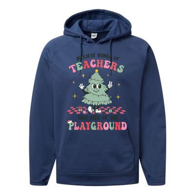 Jolliest Bunch Of Teachers This Side Of The Playground Xmas Performance Fleece Hoodie