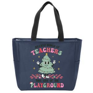 Jolliest Bunch Of Teachers This Side Of The Playground Xmas Zip Tote Bag