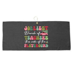 Jolliest Bunch Of Teachers This Side Of The Playground Long Sleeve Large Microfiber Waffle Golf Towel