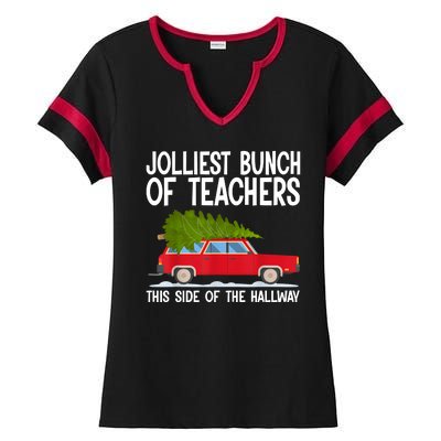 Jolliest Bunch Of Teachers This Side Of The Hallway Ladies Halftime Notch Neck Tee