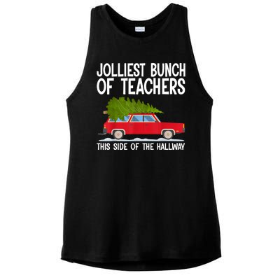 Jolliest Bunch Of Teachers This Side Of The Hallway Ladies PosiCharge Tri-Blend Wicking Tank