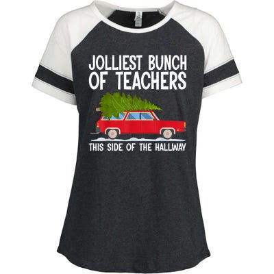 Jolliest Bunch Of Teachers This Side Of The Hallway Enza Ladies Jersey Colorblock Tee