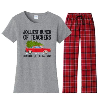 Jolliest Bunch Of Teachers This Side Of The Hallway Women's Flannel Pajama Set