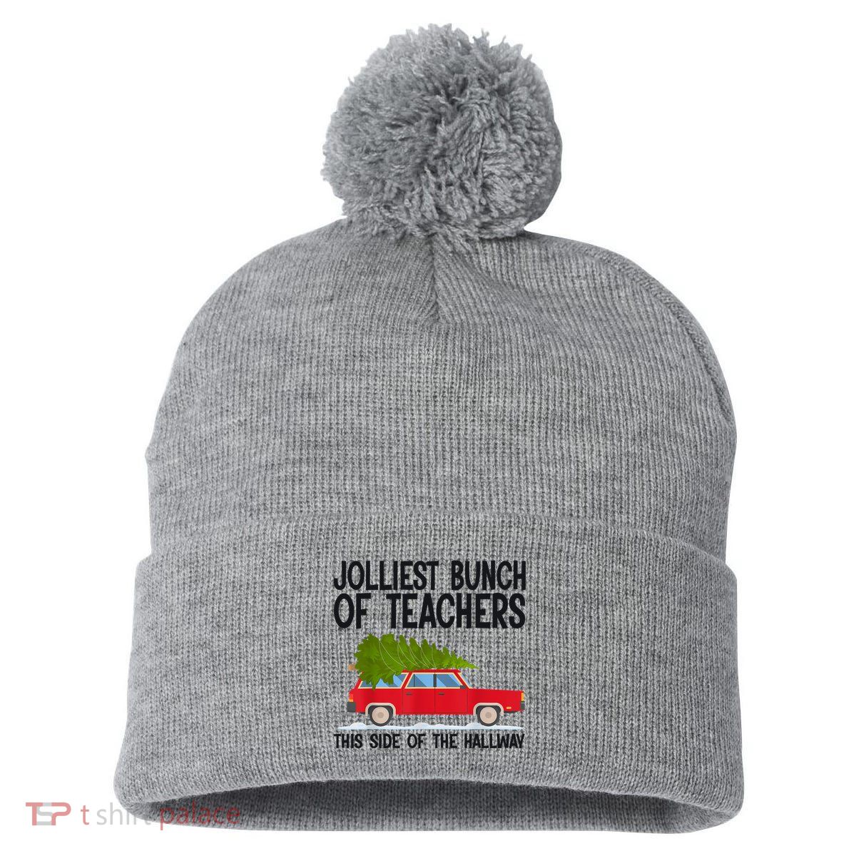 Jolliest Bunch Of Teachers This Side Of The Hallway Pom Pom 12in Knit Beanie