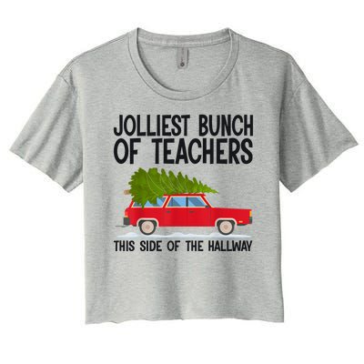 Jolliest Bunch Of Teachers This Side Of The Hallway Women's Crop Top Tee