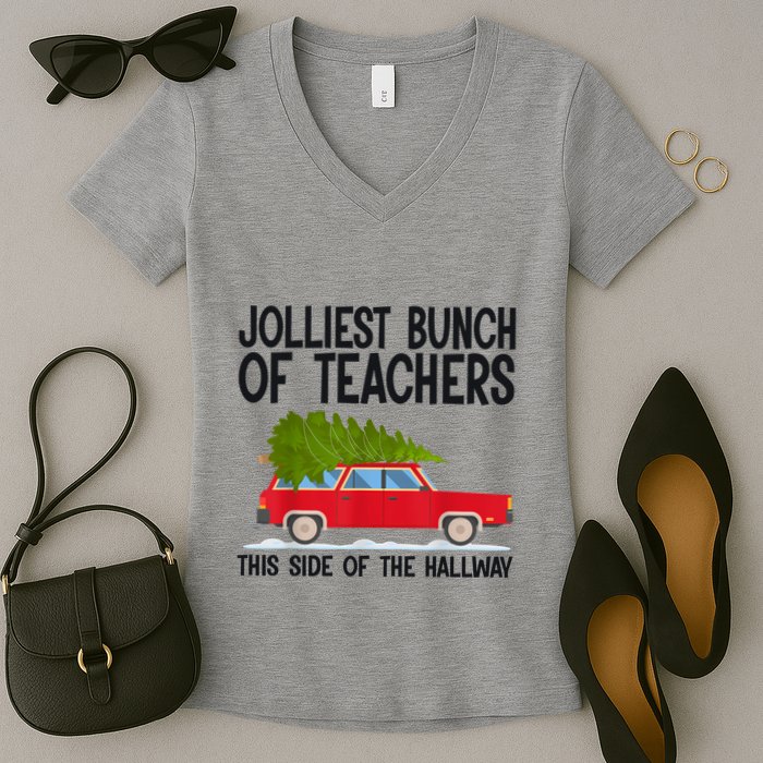 Jolliest Bunch Of Teachers This Side Of The Hallway Women's V-Neck T-Shirt