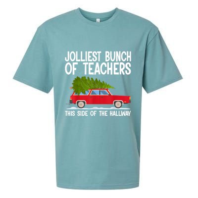 Jolliest Bunch Of Teachers This Side Of The Hallway Sueded Cloud Jersey T-Shirt