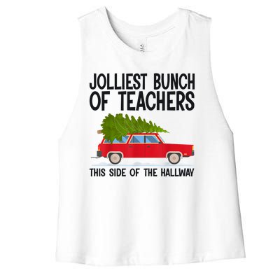 Jolliest Bunch Of Teachers This Side Of The Hallway Women's Racerback Cropped Tank