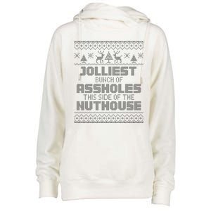 Jolliest Bunch Of Assholes This Side Of The Nut House Xmas Womens Funnel Neck Pullover Hood