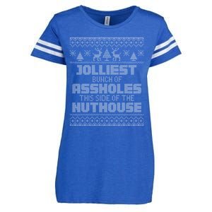 Jolliest Bunch Of Assholes This Side Of The Nut House Xmas Enza Ladies Jersey Football T-Shirt