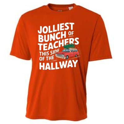 Jolliest Bunch Of Teachers This Side Of The Hallway Xmas Cooling Performance Crew T-Shirt