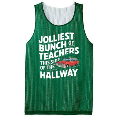 Jolliest Bunch Of Teachers This Side Of The Hallway Xmas Mesh Reversible Basketball Jersey Tank