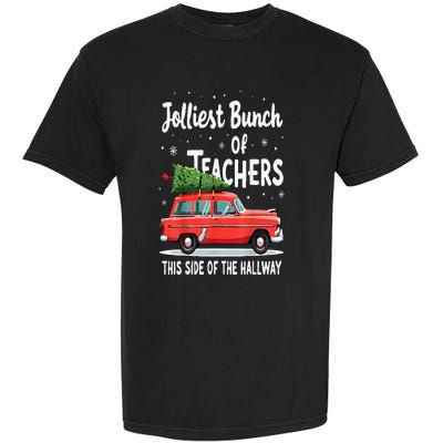 Jolliest Bunch Of Teachers This Side Of The Hallway Xmas Pj Garment-Dyed Heavyweight T-Shirt