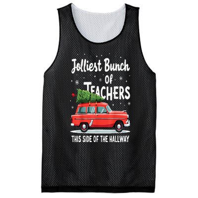 Jolliest Bunch Of Teachers This Side Of The Hallway Xmas Pj Mesh Reversible Basketball Jersey Tank