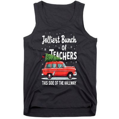 Jolliest Bunch Of Teachers This Side Of The Hallway Xmas Pj Tank Top