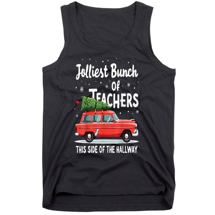 Jolliest Bunch Of Teachers This Side Of The Hallway Xmas Pj Tank Top