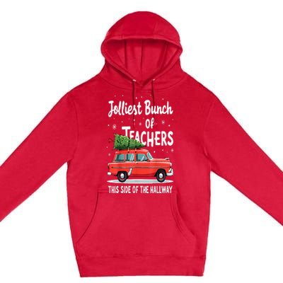 Jolliest Bunch Of Teachers This Side Of The Hallway Xmas Pj Premium Pullover Hoodie