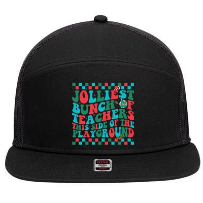 Jolliest Bunch Of Teachers This Side Of The Playground Xmas 7 Panel Mesh Trucker Snapback Hat