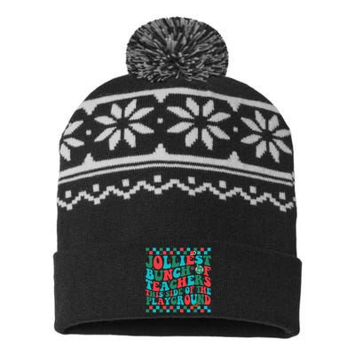 Jolliest Bunch Of Teachers This Side Of The Playground Xmas USA-Made Snowflake Beanie