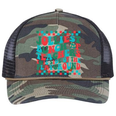 Jolliest Bunch Of Teachers This Side Of The Playground Xmas Retro Rope Trucker Hat Cap