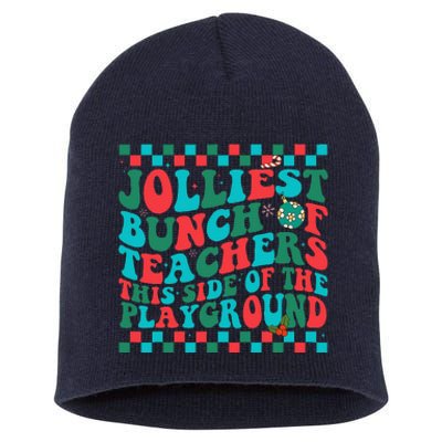 Jolliest Bunch Of Teachers This Side Of The Playground Xmas Short Acrylic Beanie