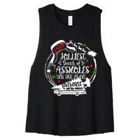 Jolliest Bunch Of Assholes This Side Of The Nut House Xmas  Women's Racerback Cropped Tank