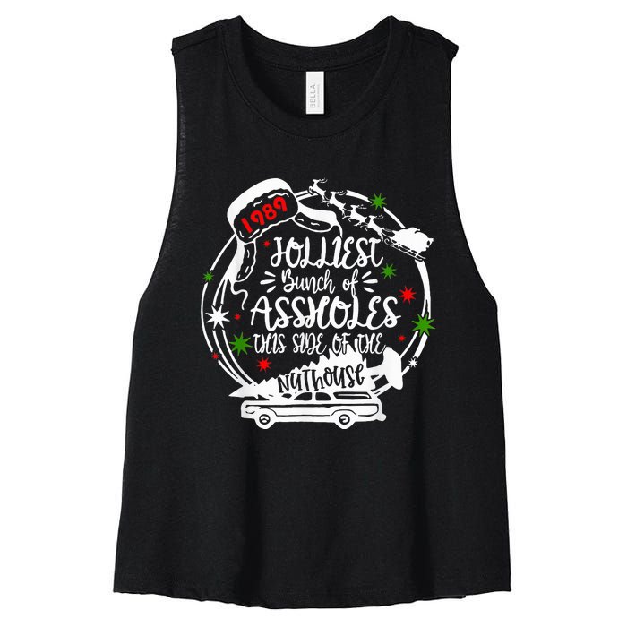 Jolliest Bunch Of Assholes This Side Of The Nut House Xmas  Women's Racerback Cropped Tank