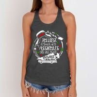 Jolliest Bunch Of Assholes This Side Of The Nut House Xmas  Women's Knotted Racerback Tank