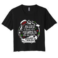 Jolliest Bunch Of Assholes This Side Of The Nut House Xmas  Women's Crop Top Tee