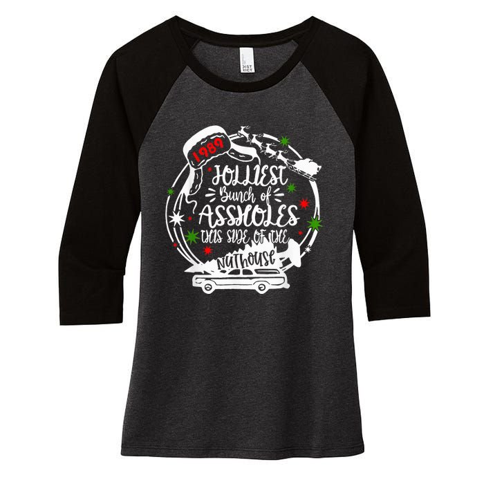 Jolliest Bunch Of Assholes This Side Of The Nut House Xmas  Women's Tri-Blend 3/4-Sleeve Raglan Shirt