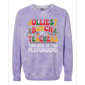 Jolliest Bunch Of Teachers This Side Of The Playground Xmas Colorblast Crewneck Sweatshirt