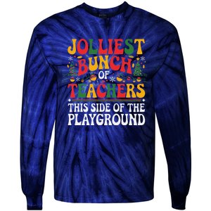 Jolliest Bunch Of Teachers This Side Of The Playground Xmas Tie-Dye Long Sleeve Shirt