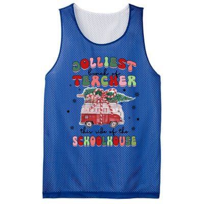 Jolliest Bunch Of Teacher This Side Of The Schoolhouse Xmas Cool Gift Mesh Reversible Basketball Jersey Tank