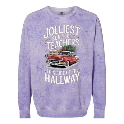 Jolliest Bunch Of Teachers This Side Of The Hallway Colorblast Crewneck Sweatshirt