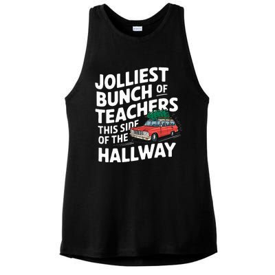 Jolliest Bunch Of Teachers This Side Of The Hallway Xmas Ladies PosiCharge Tri-Blend Wicking Tank