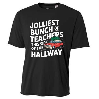 Jolliest Bunch Of Teachers This Side Of The Hallway Xmas Cooling Performance Crew T-Shirt