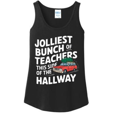 Jolliest Bunch Of Teachers This Side Of The Hallway Xmas Ladies Essential Tank