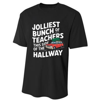 Jolliest Bunch Of Teachers This Side Of The Hallway Xmas Performance Sprint T-Shirt