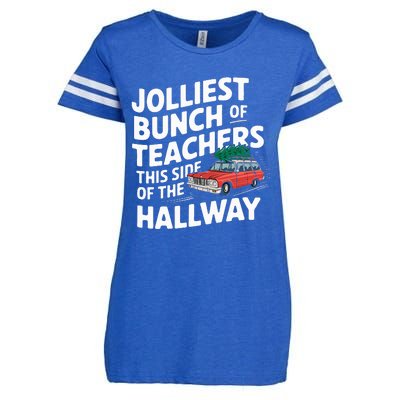 Jolliest Bunch Of Teachers This Side Of The Hallway Xmas Enza Ladies Jersey Football T-Shirt