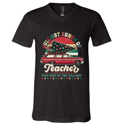 Jolliest Bunch Of Teachers This Side Of The Hallway V-Neck T-Shirt