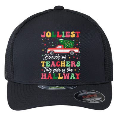 Jolliest Bunch Of Teachers This Side Of The Hallway Xmas Pj Flexfit Unipanel Trucker Cap