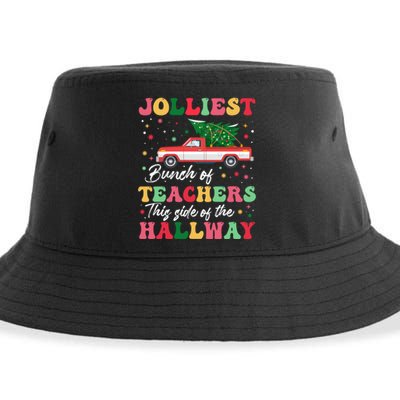 Jolliest Bunch Of Teachers This Side Of The Hallway Xmas Pj Sustainable Bucket Hat